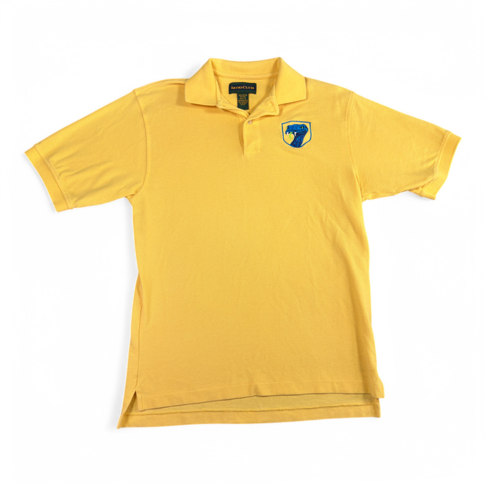 Vintage Izod Club Polo Shirt Adult SMALL Yellow Viper Snake Preppy Golf 90s
